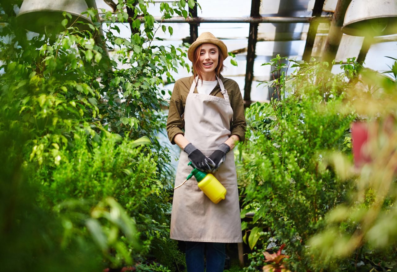 Farmer in greenhouse